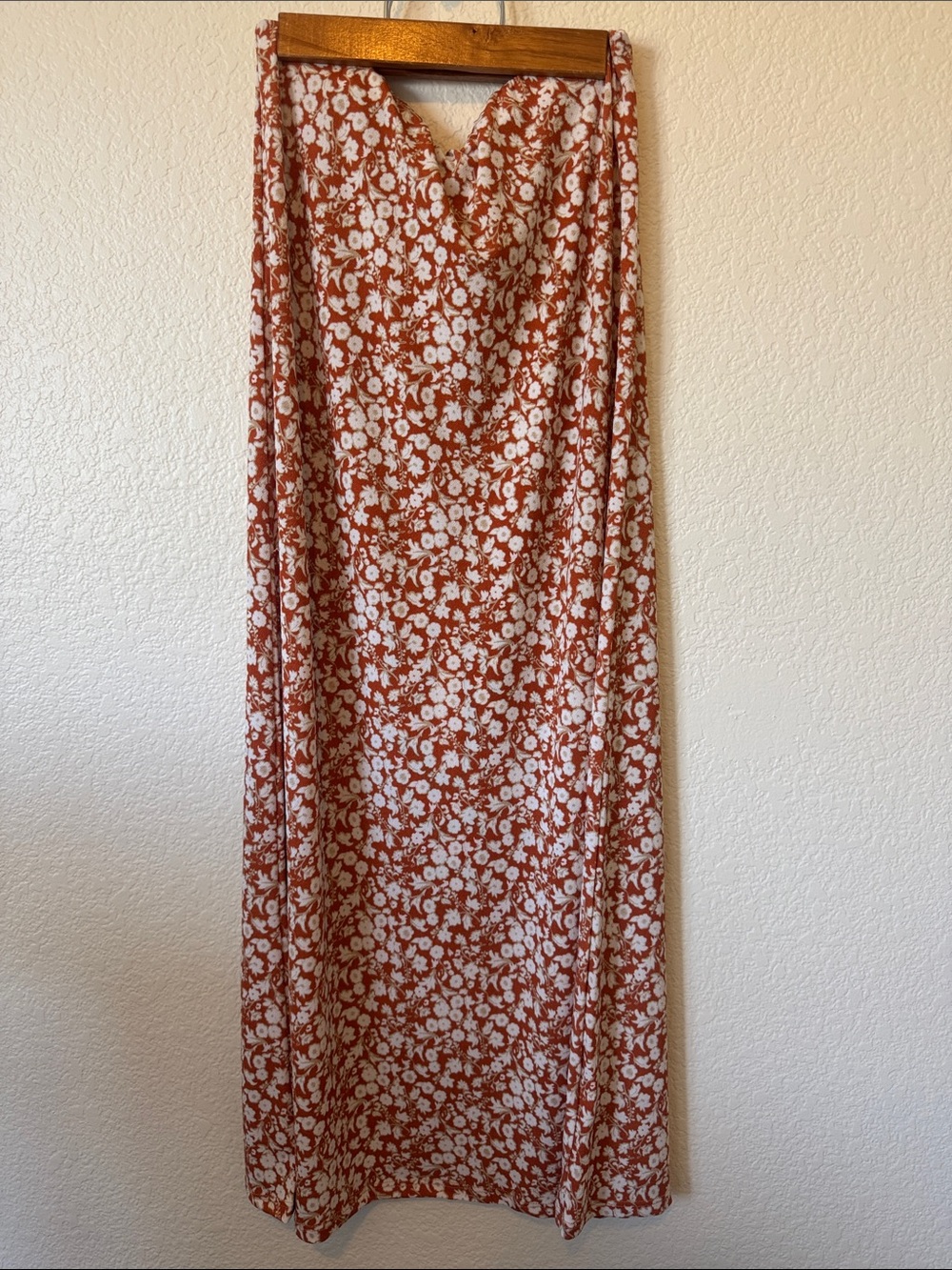 Audrey 3+1 Rust and White Floral Maxi Skirt